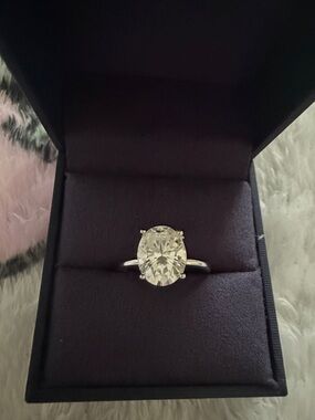 3ct Moissanite Diamond in Oval shape Solitaire 925 Silver ring